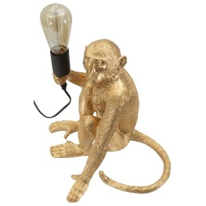 Mauro Ferretti Lampa Stołowa Małpa Siedząca Złota 33x33x32 cm E27