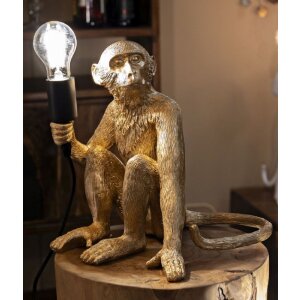 Mauro Ferretti Lampa Stołowa Małpa Siedząca Złota 33x33x32 cm E27