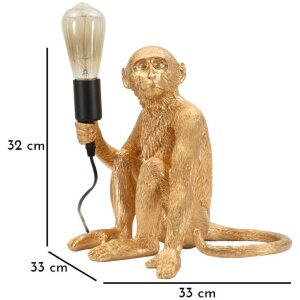 Mauro Ferretti Lampa Stołowa Małpa Siedząca Złota 33x33x32 cm E27