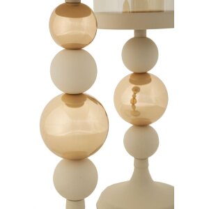 Mauro Ferretti Świeczniki Glassy creme – zestaw 2 szt. Ø 10x32/36 cm