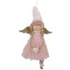 Clayre & Eef Aniołek Wiszący 10x3x20 cm Różowo-Biały