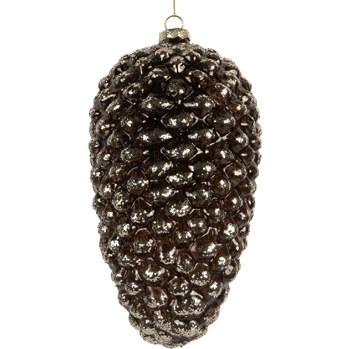 Clayre & Eef Bombka Choinkowa 12x24 cm Srebrna