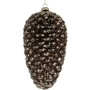 Clayre & Eef Bombka Choinkowa 12x24 cm Srebrna