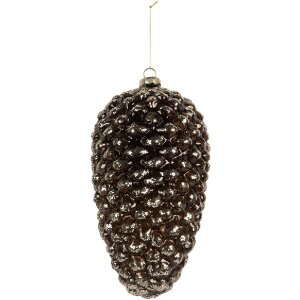 Clayre & Eef Bombka Choinkowa 12x24 cm Srebrna
