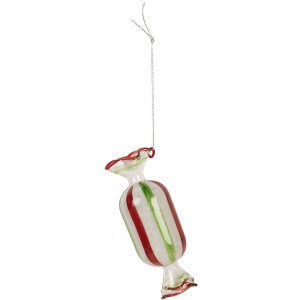 Clayre & Eef Zawieszka Świąteczna 5x13 cm Biało-Czerwona
