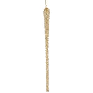 Clayre & Eef Zawieszka Świąteczna Złota Ø 2x25 cm