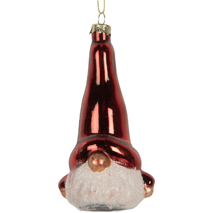 Clayre & Eef 6GL5293 Ozdoba Świąteczna 6x5x13 cm Czerwono-Biała