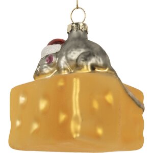 Clayre & Eef 6GL5305 Ozdoba Świąteczna 8x8x8 cm Szkło