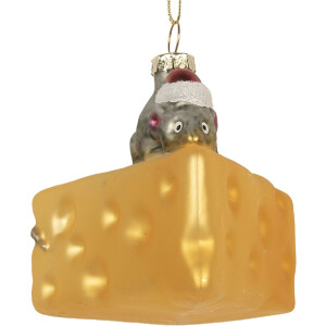 Clayre & Eef 6GL5305 Ozdoba Świąteczna 8x8x8 cm Szkło