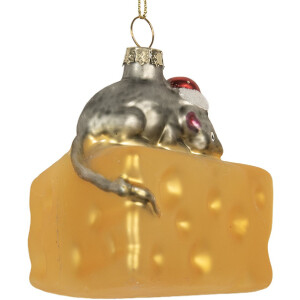 Clayre & Eef 6GL5305 Ozdoba Świąteczna 8x8x8 cm Szkło