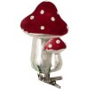 Clayre & Eef 6GL5307 Clip Ozdoba Świąteczna Grzybek Ø 6x11 cm