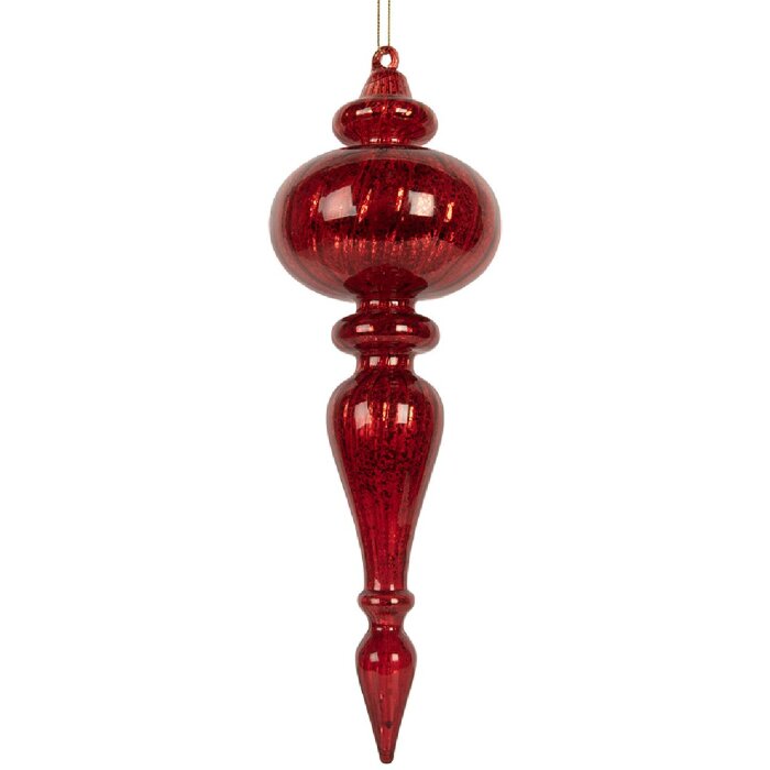 Clayre & Eef 6GL5315 Bombka choinkowa czerwona 9x28 cm