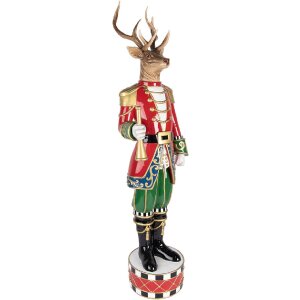 Clayre & Eef Renifer Dekoracja 25x20x82 cm Brązowo-Czerwony