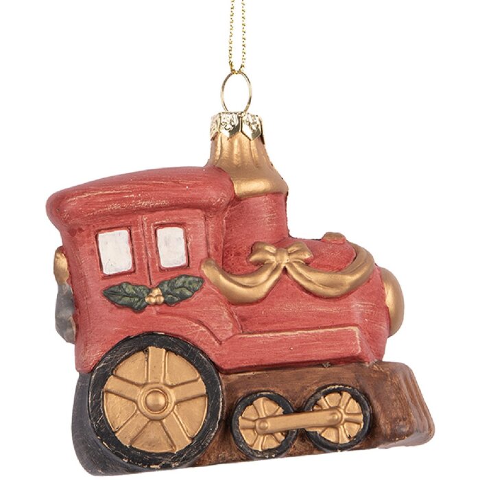 Clayre & Eef Zawieszka Lokomotywa 9x5x9 cm Czerwono-Złota
