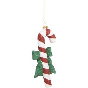 Clayre & Eef 66093 Dekoracja Wisząca Cukierkowy Lasek 8x3x17 cm Czerwono-Biała