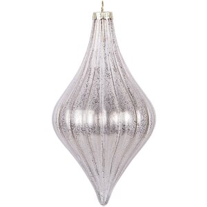 Clayre & Eef 6GL5142 Bombka choinkowa srebrna 8x15 cm