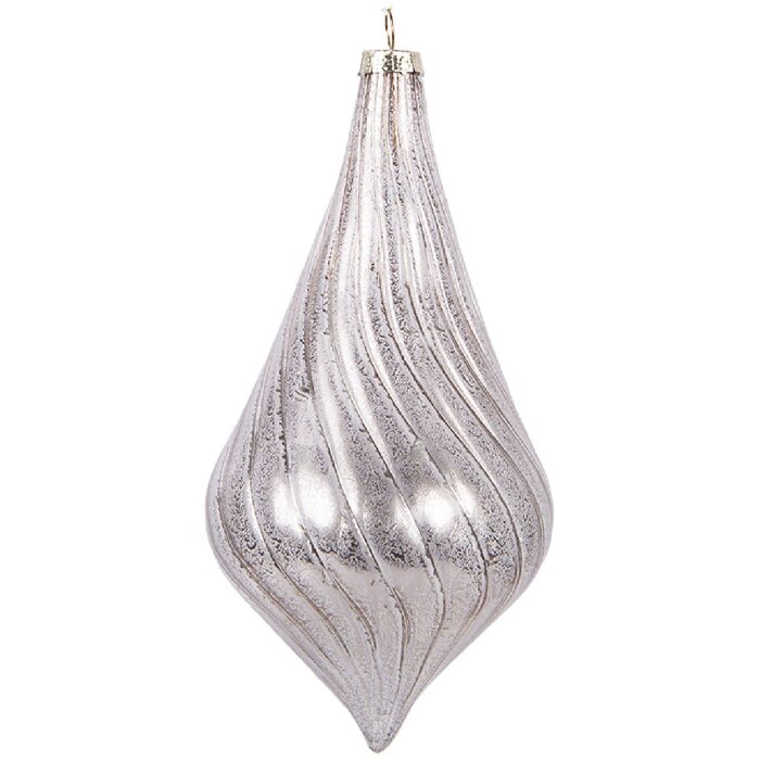 Clayre & Eef Bombka Choinkowa Ø 8x17 cm Srebrna