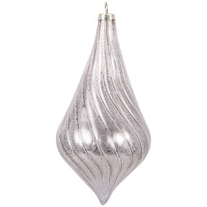 Clayre & Eef Bombka Choinkowa Ø 8x17 cm Srebrna