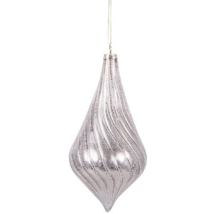 Clayre & Eef Bombka Choinkowa Ø 8x17 cm Srebrna