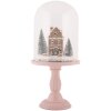 Clayre & Eef Szklana dzwonka z dekoracją LED 17x36 cm