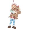 Clayre & Eef 6PR5299 Dekoracja Zawieszka Elf 5x4x11 cm Brązowo-Niebieska
