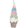 Clayre & Eef Dekoracja Wisząca Torta Ø 5x13 cm Wielokolorowa