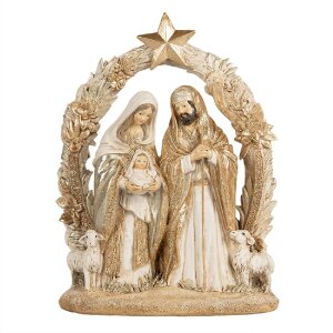 Clayre & Eef Grupa Świąteczna 19x7x24 cm Beżowo-Złota