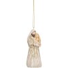 Clayre & Eef 6PR5649 Dekoracja Wisząca Świąteczna Grupa 5x4x11 cm Beżowa