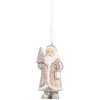 Clayre & Eef Dekoracja Wisząca Święty Mikołaj 5x4x9 cm Beżowo-Biała