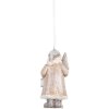 Clayre & Eef Dekoracja Wisząca Święty Mikołaj 5x4x9 cm Beżowo-Biała