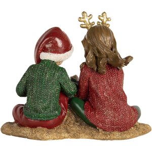 Clayre & Eef Dekoracja Dziecięca Czerwono-Zielona 14x9x11 cm