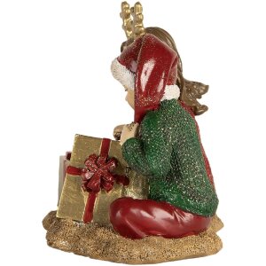 Clayre & Eef Dekoracja Dziecięca Czerwono-Zielona 14x9x11 cm