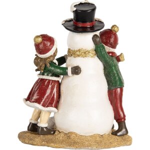 Clayre & Eef Śnieżek Dekoracja Dziecięca 13x10x16 cm Rot Weiß