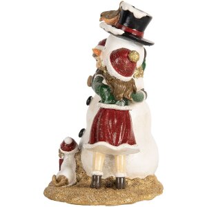 Clayre & Eef Śnieżek Dekoracja Dziecięca 13x10x16 cm Rot Weiß