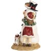 Clayre & Eef Śnieżek Dekoracja Dziecięca 13x10x16 cm Rot Weiß