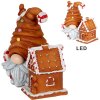 Clayre & Eef 6PR5309 Krasnal z LED 14x9x15 cm Brąz/Niebieski