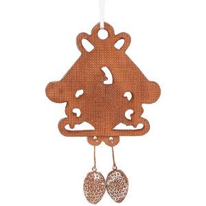 Clayre & Eef Zawieszka Domek 12x2x18 cm Brązowo-Biała