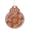 Clayre & Eef 6PR5316 Zawieszka Bombka Świąteczna 8x2x10 cm Brązowo-Biała