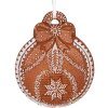Clayre & Eef Zawieszka Świąteczna Bombka 8x2x10 cm Brązowo-Biała