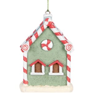 Clayre & Eef Domek Dekoracyjny 6x4x8 cm Zielono-Biały