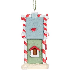 Clayre & Eef Domek Dekoracyjny 6x4x8 cm Zielono-Biały