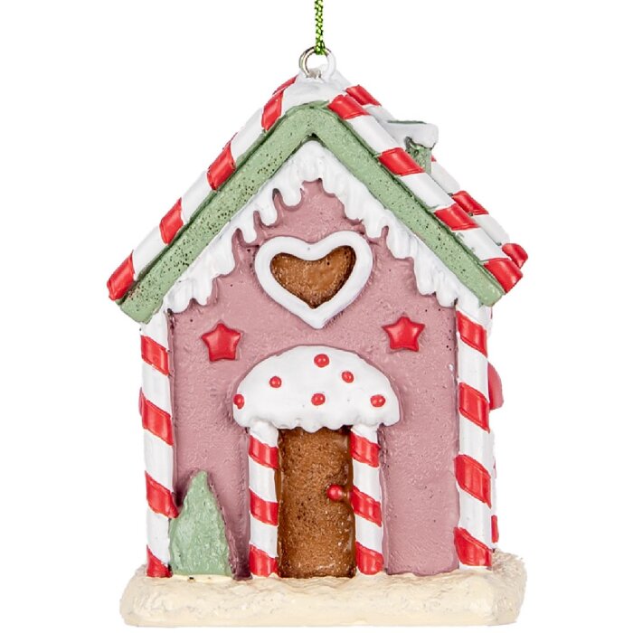 Clayre & Eef 6PR5325 Dekoracja Wisząca Domek 6x4x8 cm