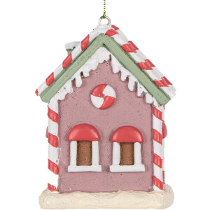 Clayre & Eef 6PR5325 Dekoracja Wisząca Domek 6x4x8 cm