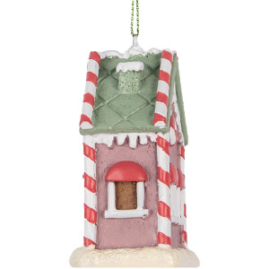 Clayre & Eef 6PR5325 Dekoracja Wisząca Domek 6x4x8 cm