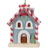 Clayre & Eef Dekoracja Zawieszka Dom Niebiesko-Biała 6x4x8 cm