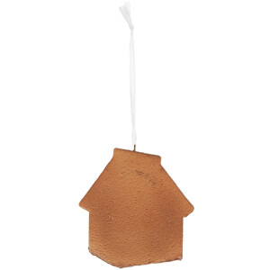 Clayre & Eef Dekoracja Wisząca Dom 9x1x10 cm Biało-Brązowa