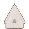 Clayre & Eef Dekoracja Wisząca Dom 9x1x10 cm Biało-Brązowa