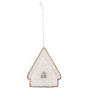 Clayre & Eef Dekoracja Wisząca Dom 9x1x10 cm Biało-Brązowa