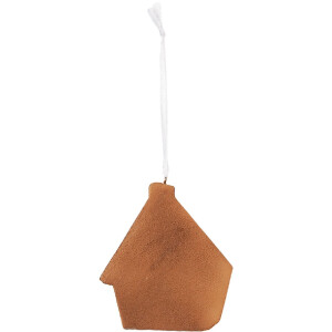 Clayre & Eef Dekoracja Wisząca Domek 9x1x10 cm Biało-Brązowy