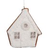 Clayre & Eef Dekoracja Wisząca Domek 9x1x10 cm Biało-Brązowy